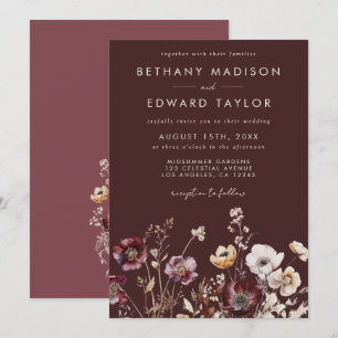 Fall Wildflower Wedding Invitation