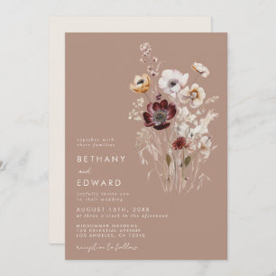 Fall Wildflower Wedding Invitation