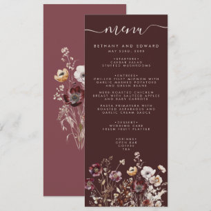 Fall Wildflower Wedding Menu