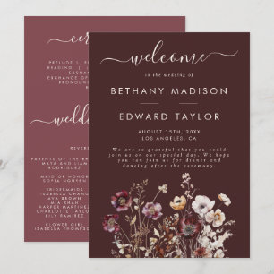 Fall Wildflower Wedding Programme