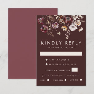 Fall Wildflower Wedding RSVP Card