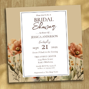 Fall Wildflowers Bridal Shower Invitation