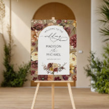 Fall Wildflowers Floral Arch Wedding Welcome Sign