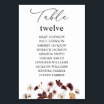 Fall Wildflowers Floral Table Number Seating Chart<br><div class="desc">Dress up your wedding or party tables with your Fall Wildflowers Floral Table Number Card  Seating Chart.</div>