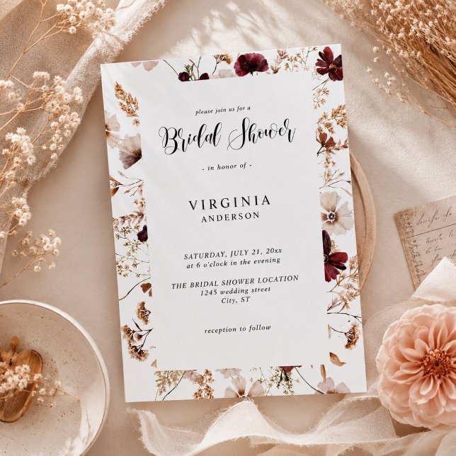 Fall Wildflowers Floral Wedding  Invitation (Creator Uploaded)