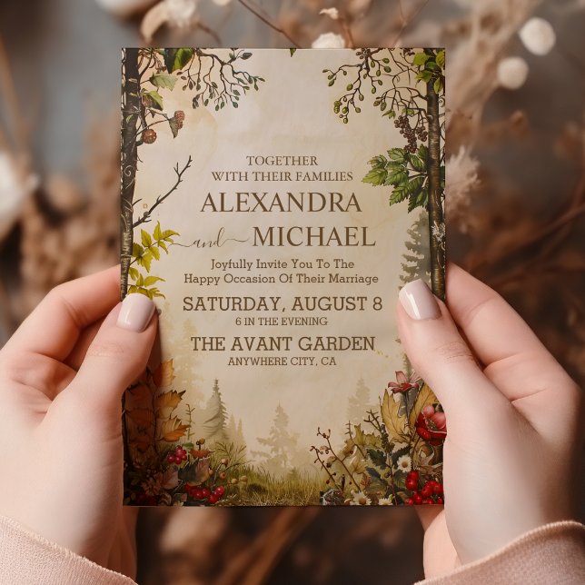 Fall Wildflowers Floral Wedding Invitation (Creator Uploaded)