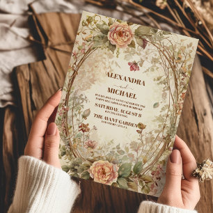 Fall Wildflowers Floral Wedding Invitation