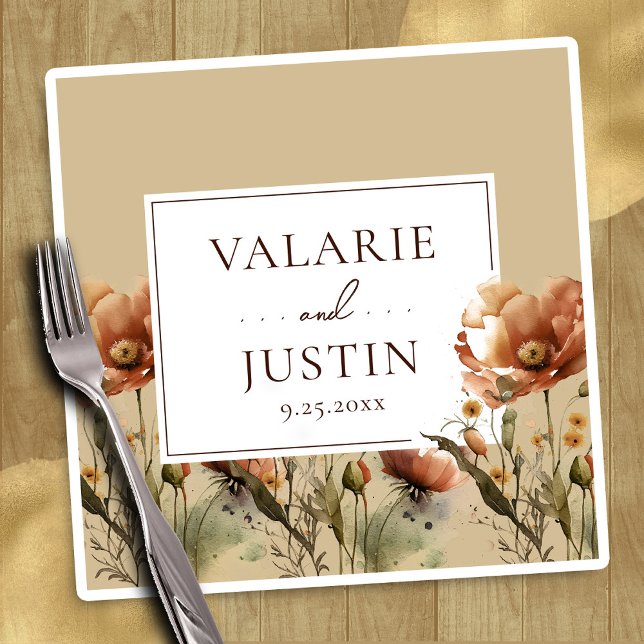 Fall Wildflowers Floral Wedding Napkins (Creator Uploaded)