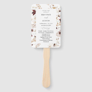 Fall Wildflowers Floral Wedding Program Hand Fan