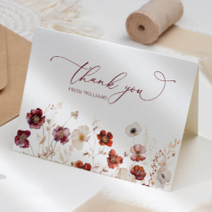 Fall Wildflowers Thank You Card