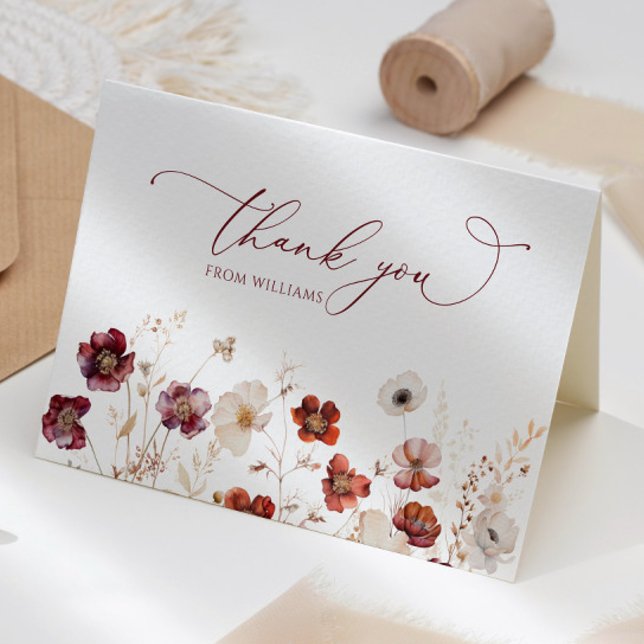 Fall Wildflowers Thank You Card (Creator Uploaded)