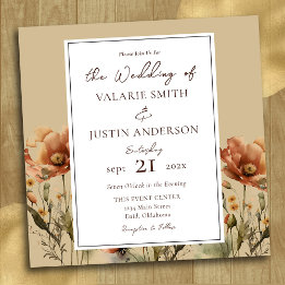 Fall Wildflowers Wedding All in One Invitation