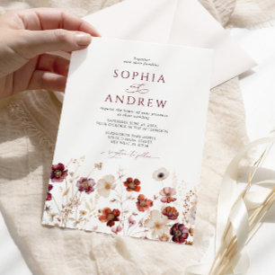 Fall Wildflowers Wedding Invitation