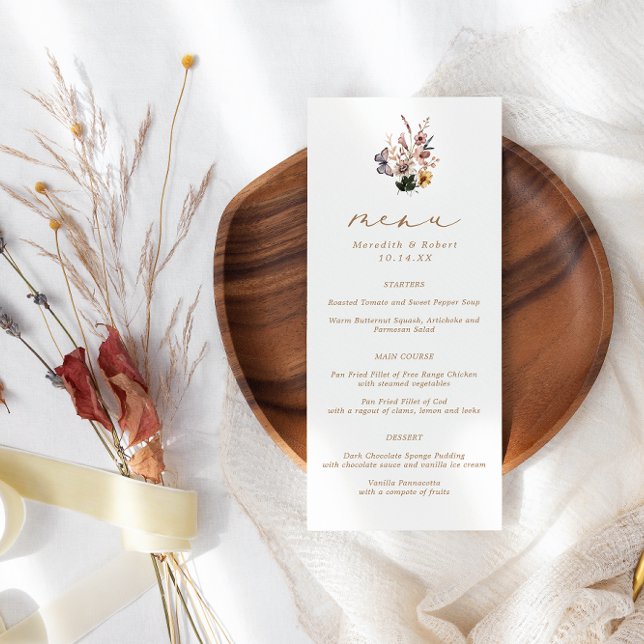 Fall Wildflowers Wedding Menu (Creator Uploaded)