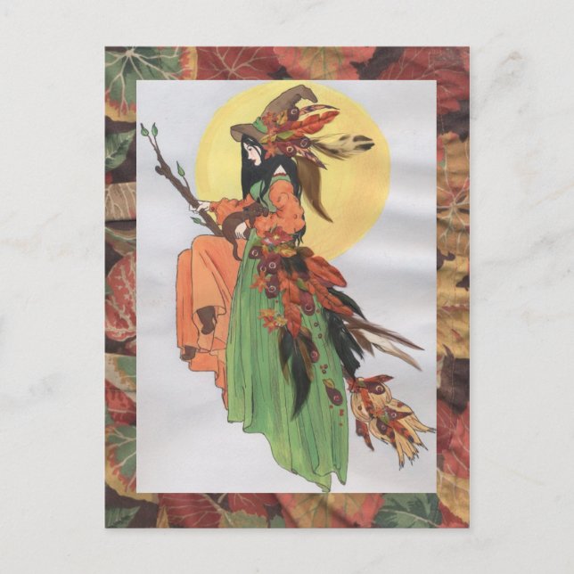fall witch postcard (Front)