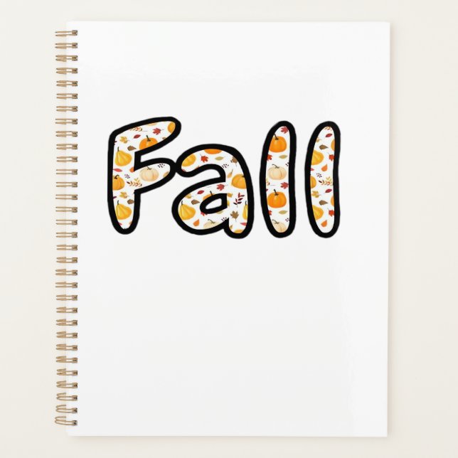 Fall with Pumpkin Background Autumn Season Printab Planner (Front)