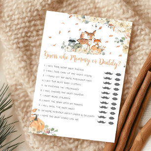 Fall Woodland Animal Guess Who Mummy or Daddy Game