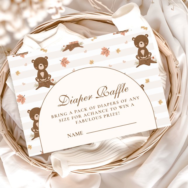 Fall Woodland Animals Diapper Raffle Enclosure Card (Creator Uploaded)
