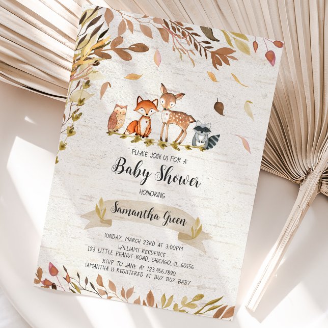 Fall Woodland Baby Shower Invitation (Creator Uploaded)