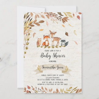 Fall Woodland Baby Shower Invitation