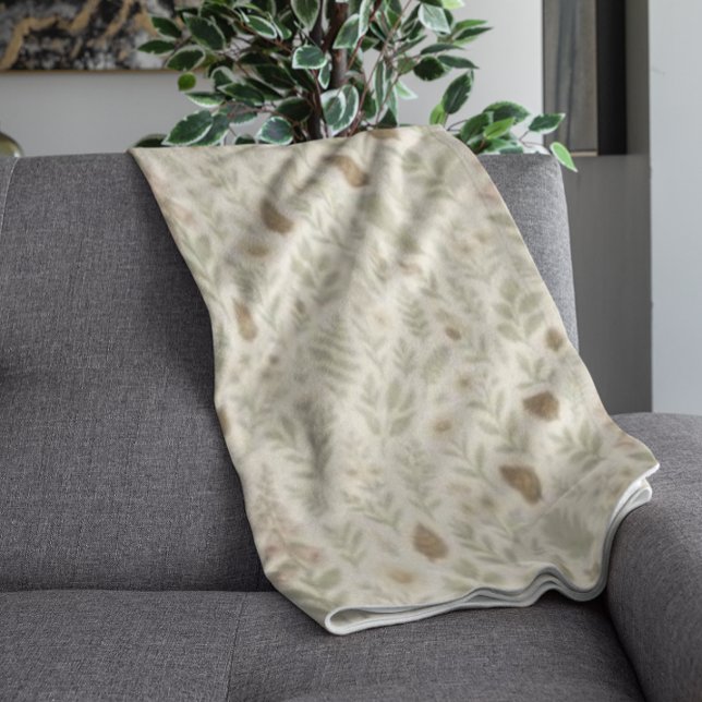 Fall Woodland Botanical Pattern | Autumn Dreams Fleece Blanket (Creator Uploaded)