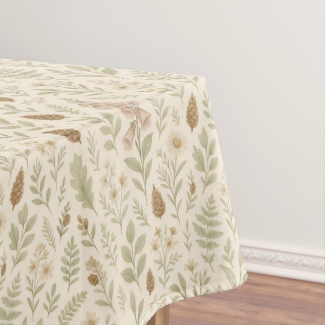 Fall Woodland Botanical Pattern | Autumn Dreams Tablecloth (In Situ)