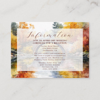 Fall Woodland Bridge Wedding Enclosure Card
