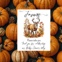 Fall Woodland Deer Animal Forest Watercolor Favour