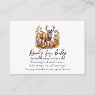 Fall Woodland Deer Baby Shower Books for Baby Enclosure Card
