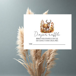 Fall Woodland Deer Baby Shower Diaper Raffle Enclosure Card