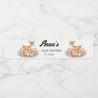 Fall Woodland Deer Baby Shower Water Bottle Labels