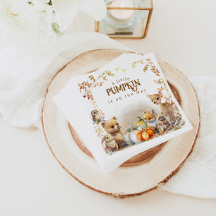 Fall Woodland Little Pumpkin Baby Shower Napkin