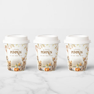 Fall Woodland Little Pumpkin Baby Shower Paper Cups
