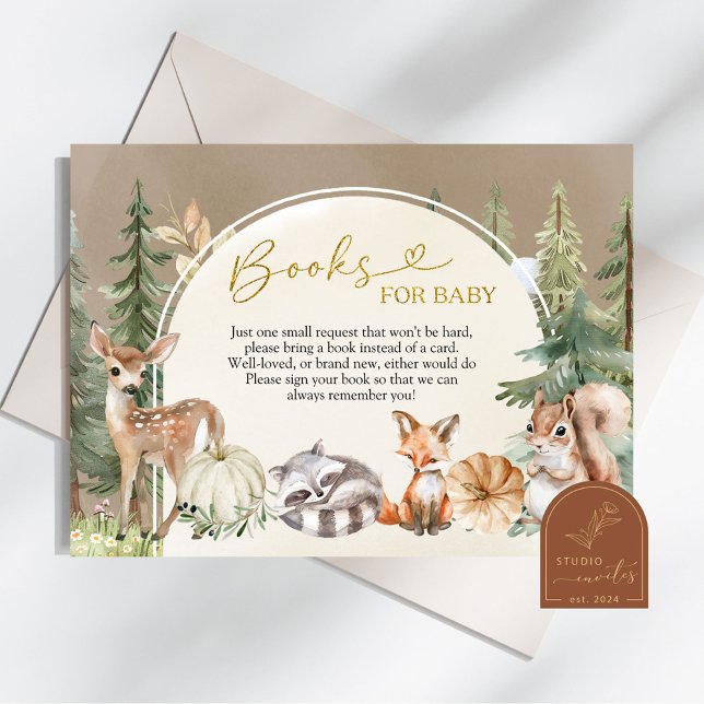 Fall woodland pumpkin books for baby card (Creator Uploaded)