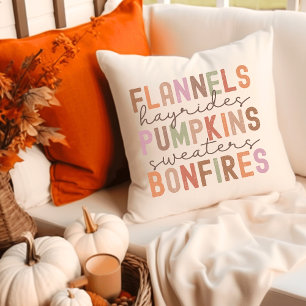 Fall Words Decor Cushion