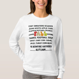 Fall Words, Women's Fall T-Shirt