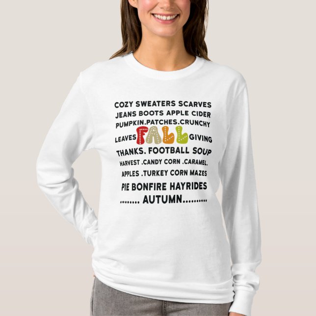 Fall Words, Women's Fall T-Shirt (Front)