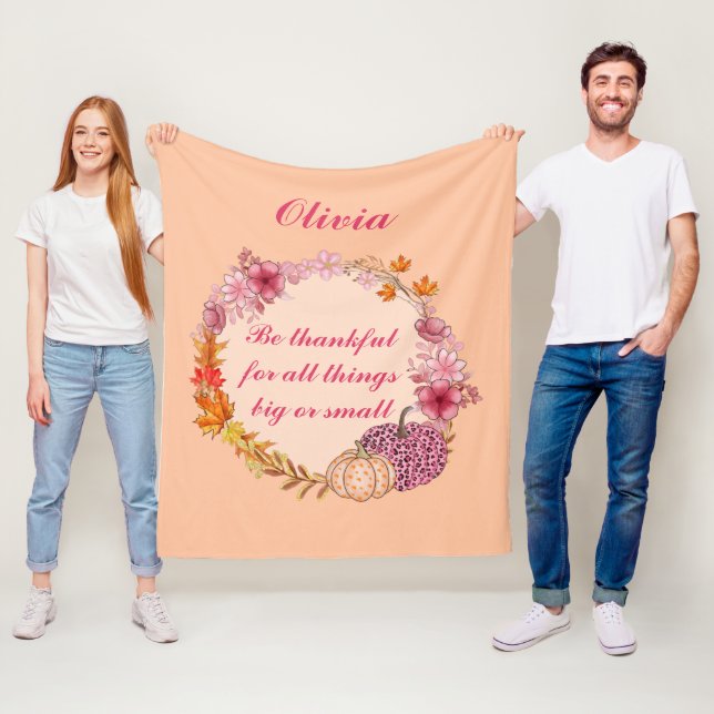 Fall Wreath Quote  Fleece Blanket (In Situ)