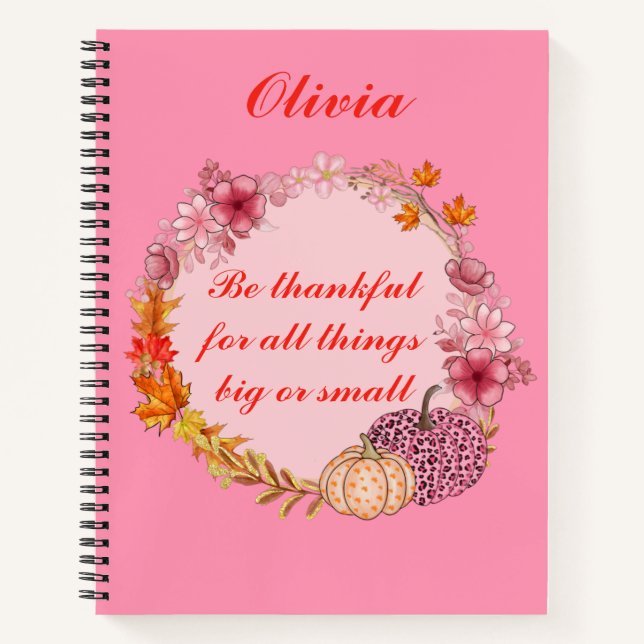 Fall Wreath Quote Gratitude Journal (Front)