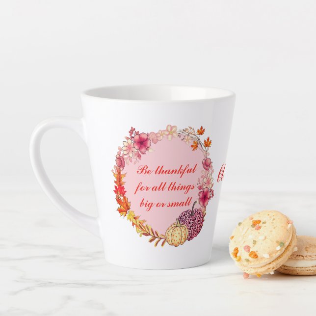 Fall Wreath Quote Latte Mug (In Situ)