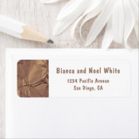  Fall Wrinkly Brown Wedding Return Address Labels