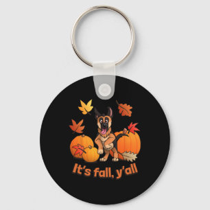 Fall Yall German Shepherd Puppy  Key Ring