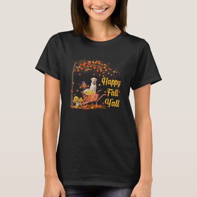 Fall Y'all Labrador Autumn Fall Maple Leaf Mens Wo T-Shirt (Front)