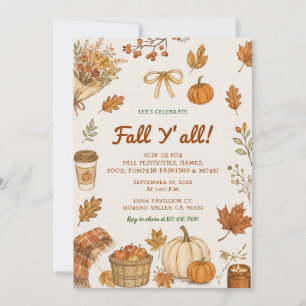 Fall Y'all Party Autumn Pumpkin Festival  Invitation