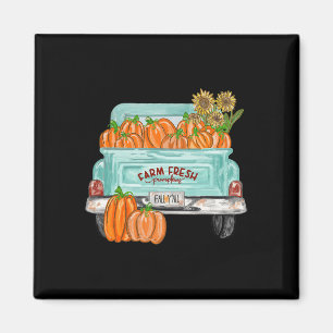 Fall Y'all Truck Pumpkin Sunflower Autumn Fall Tha Magnet