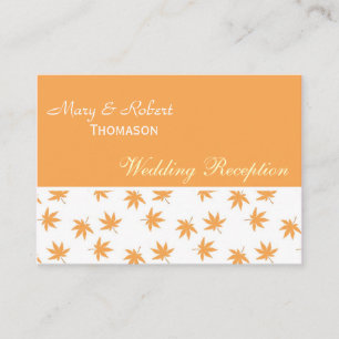 Fall yellow leaves wedding reception detail enclosure card