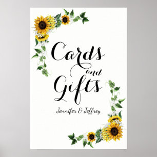 Fall Yellow Sunflower Rustic Barn Wedding Poster