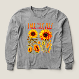 Fall You Look Lovely, Autumn Sunflower Watercolor