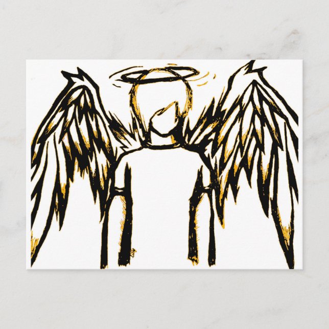 Fallen Angel Yellow Postcard (Front)