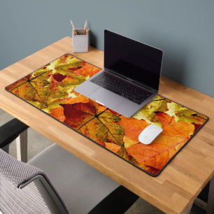 Fallen Autumn Leaves Desk Mat